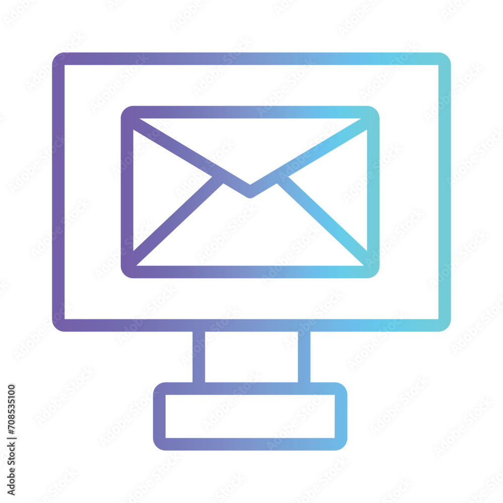 Reporting Media Technology Gradient Outline Icon Reporting Media Technology Gradient Outline Icon