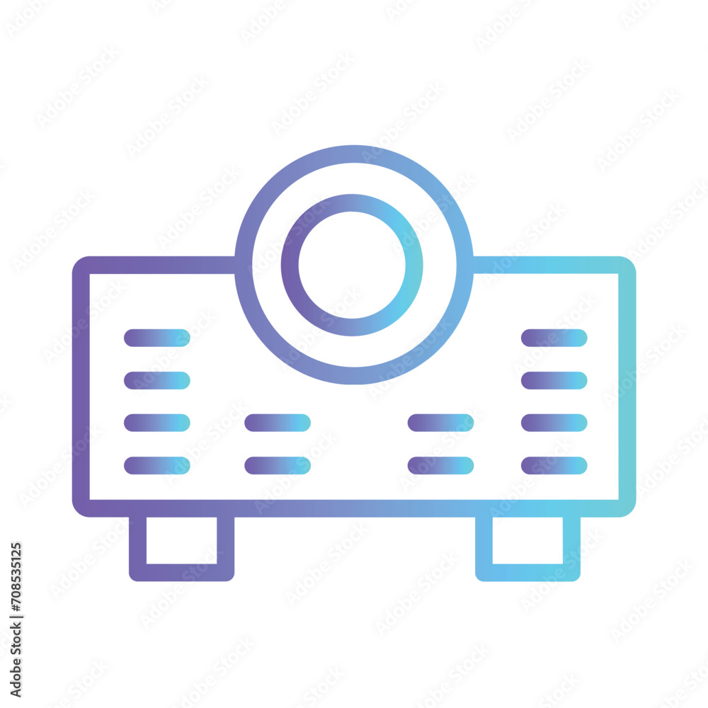 Slide Projector Video Gradient Outline Icon Slide Projector Video Gradient Outline Icon