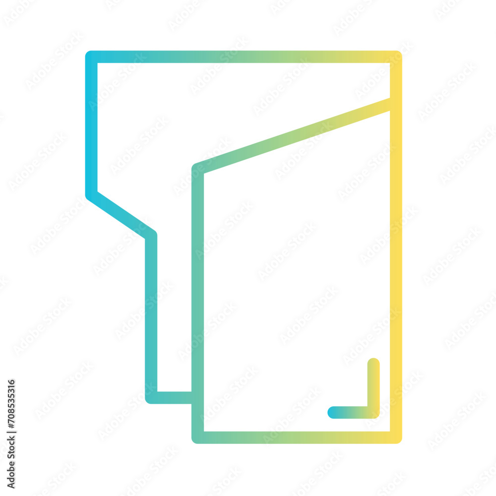 Document Folder Office Gradient Outline Icon