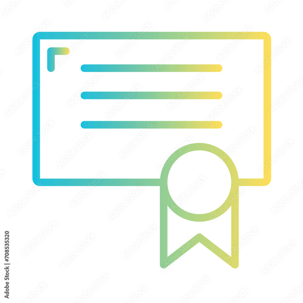 Diploma Office Stationery Gradient Outline Icon