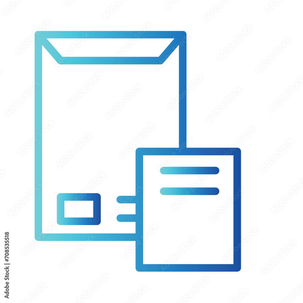 Study Work Writing Gradient Outline Icon Study Work Writing Gradient Outline Icon