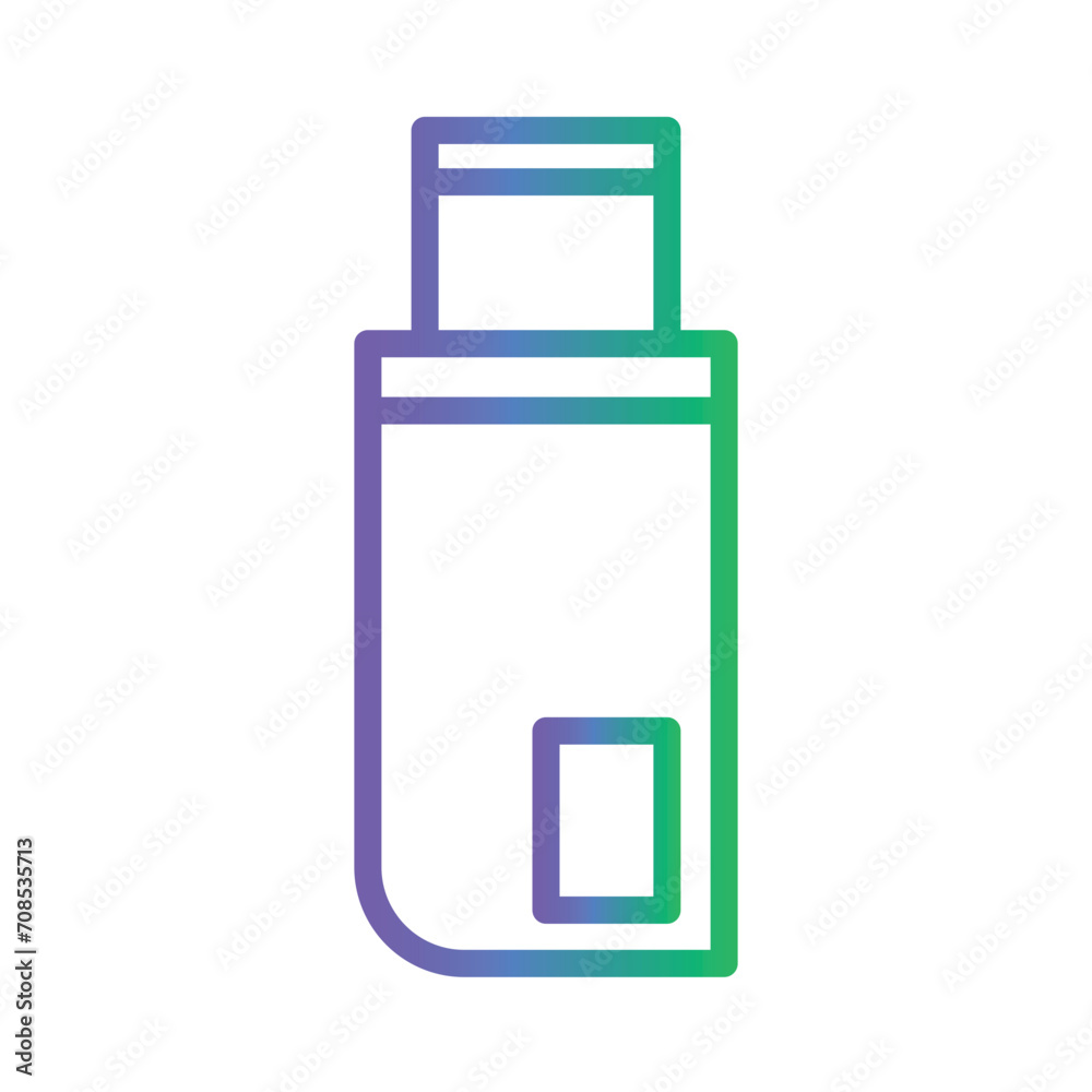 Office Set Stationery Gradient Outline Icon
