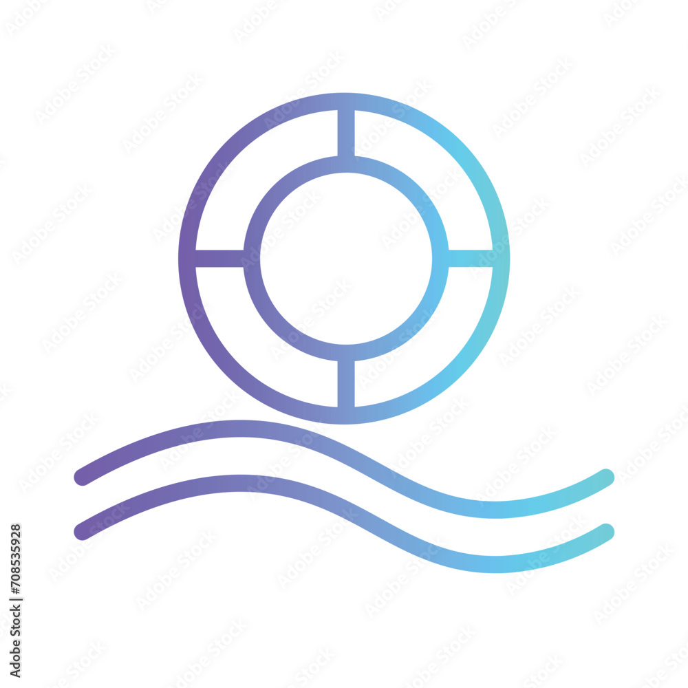 Belt Life Pool Gradient Outline Icon Belt Life Pool Gradient Outline Icon
