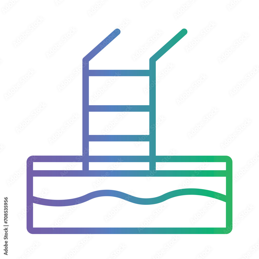Facilities Ladder Pool Gradient Outline Icon Facilities Ladder Pool Gradient Outline Icon