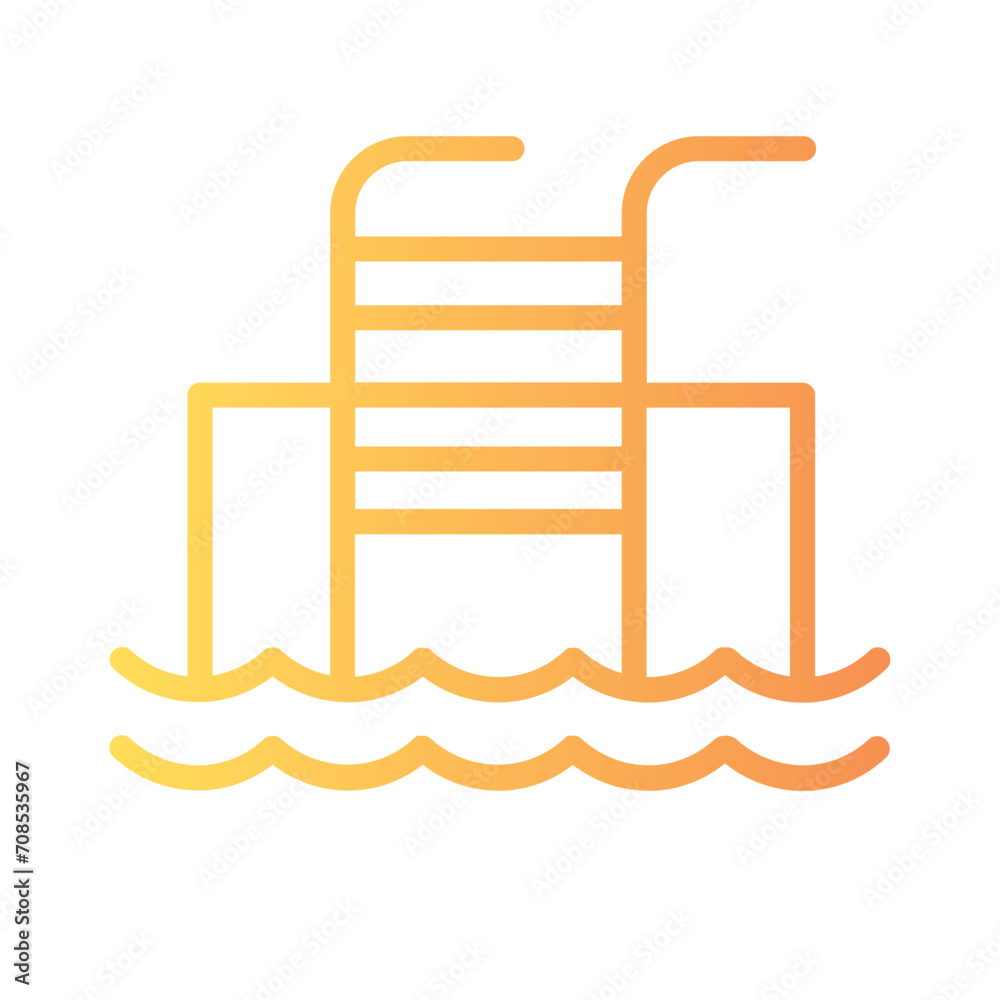 Fitness Pool Sport Gradient Outline Icon