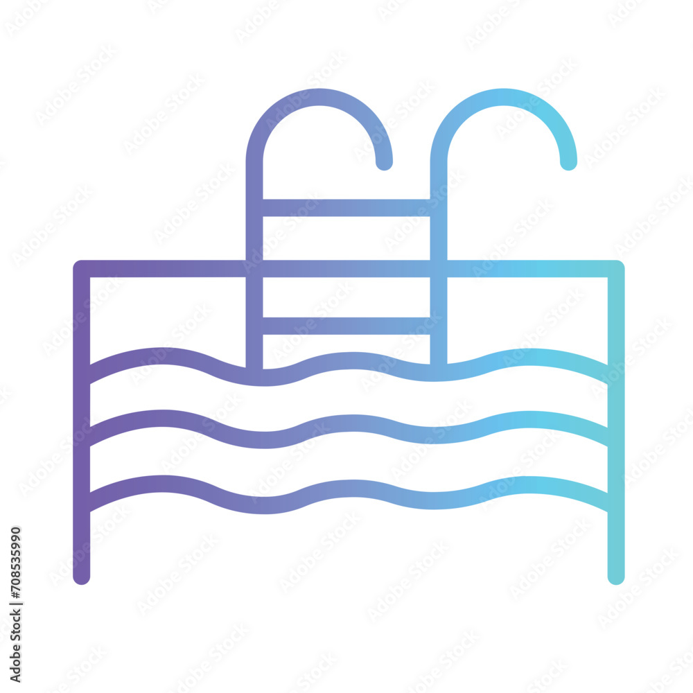 Holiday Hotel Pool Gradient Outline Icon Holiday Hotel Pool Gradient Outline Icon