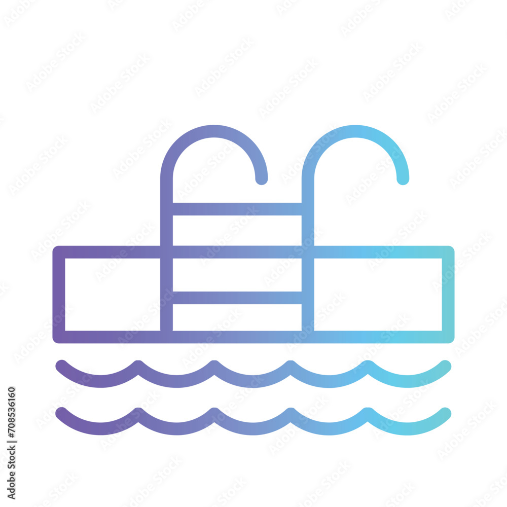 Swimming Pool Water Gradient Outline Icon Swimming Pool Water Gradient Outline Icon