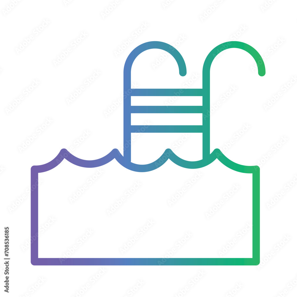 Activity Pool Swim Gradient Outline Icon Activity Pool Swim Gradient Outline Icon