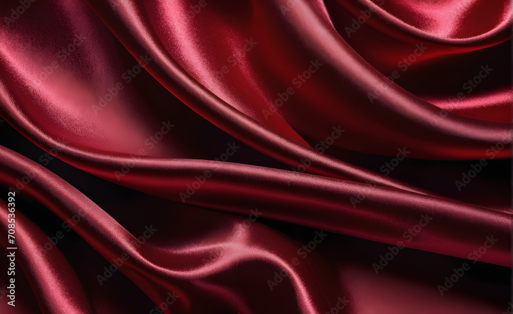 Fototapeta premium Abstract background luxury cloth or liquid wave or wavy folds of grunge red silk texture satin velvet material or luxurious background or elegant wallpaper design. Generative AI