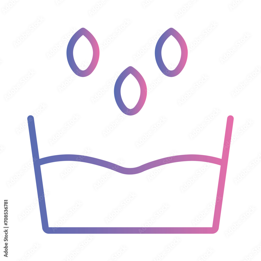 Washing Laundry Dry Gradient Outline Icon Washing Laundry Dry Gradient Outline Icon