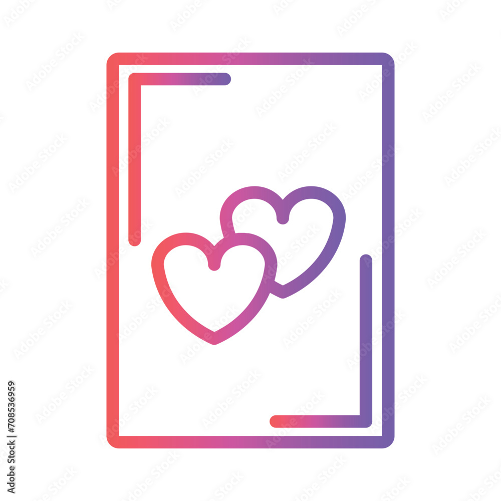 Games Hearts Play Gradient Outline Icon