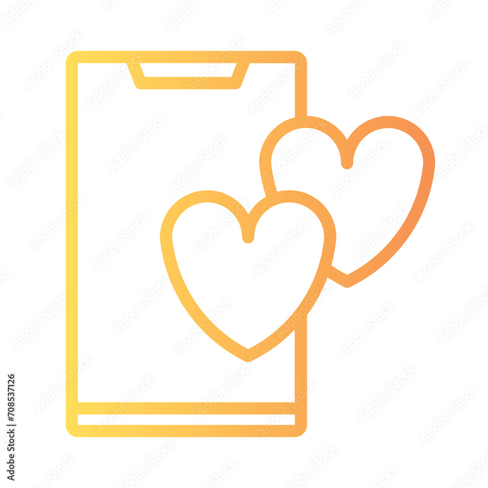 App Call Cell Gradient Outline Icon App Call Cell Gradient Outline Icon