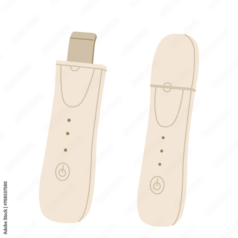 Ultrasonic cleanser. Device for facial care on white background Ultrasonic cleanser. Device for facial care on white background