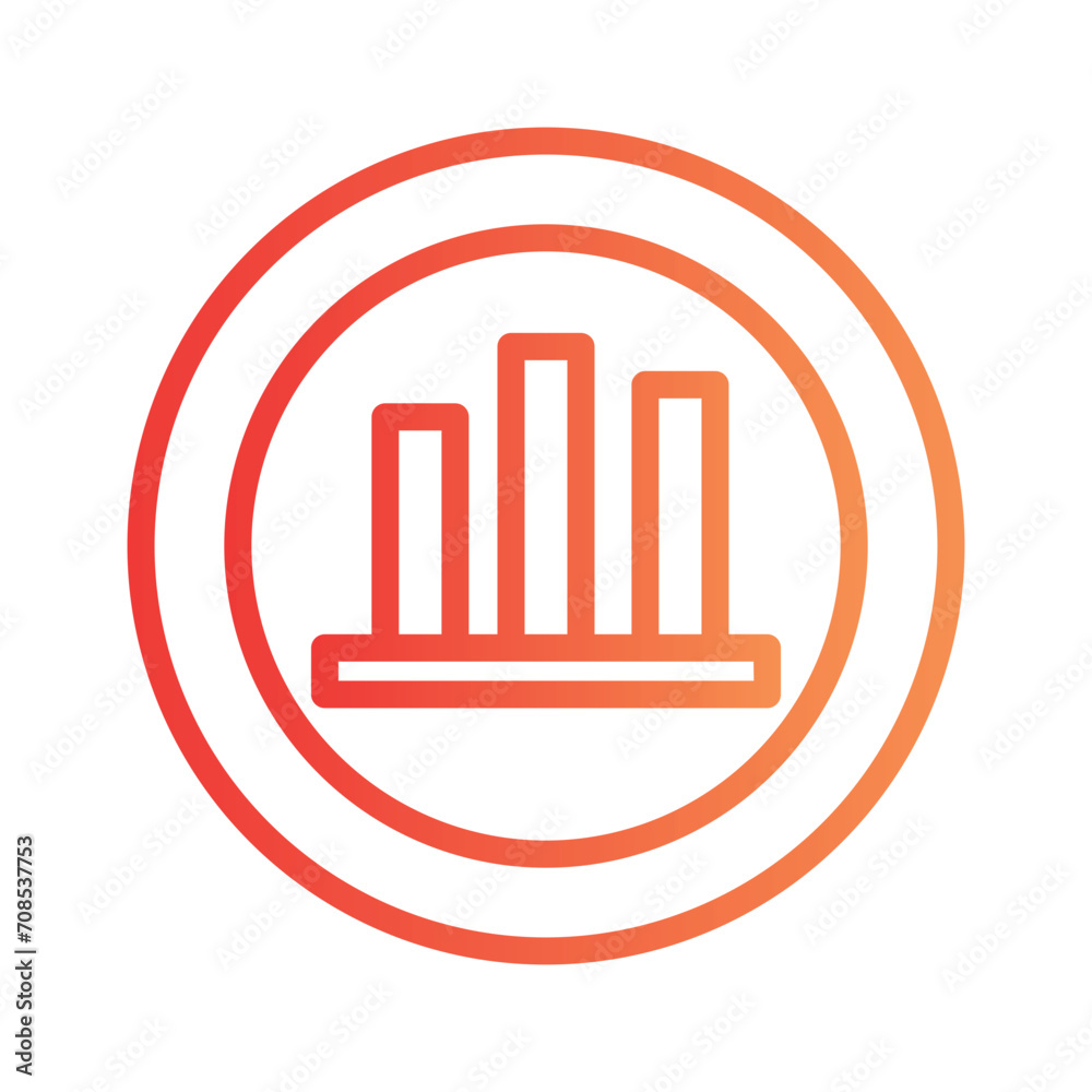 Donut Chart Pie Gradient Outline Icon Donut Chart Pie Gradient Outline Icon