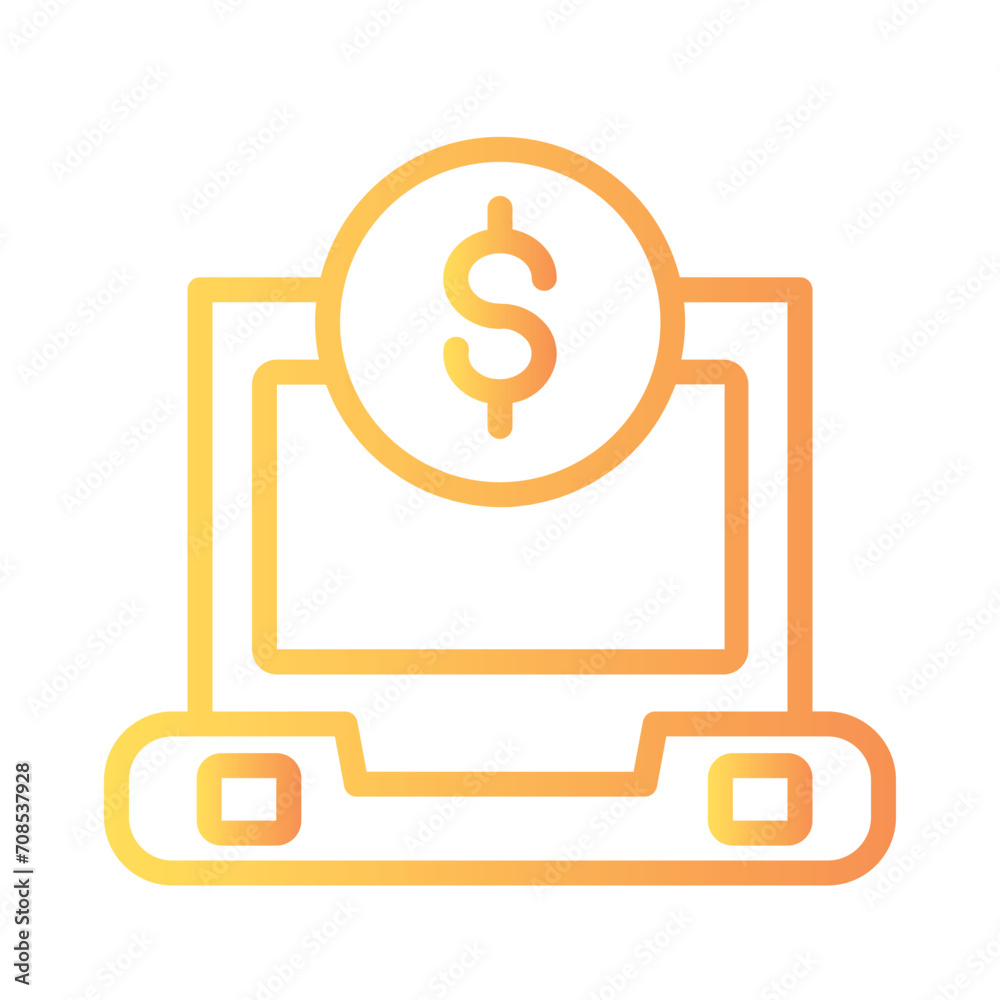 Statistics Cash Analytics Gradient Outline Icon Statistics Cash Analytics Gradient Outline Icon