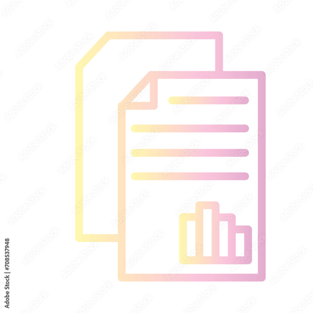Obraz premium Report Business Financial Gradient Outline Icon