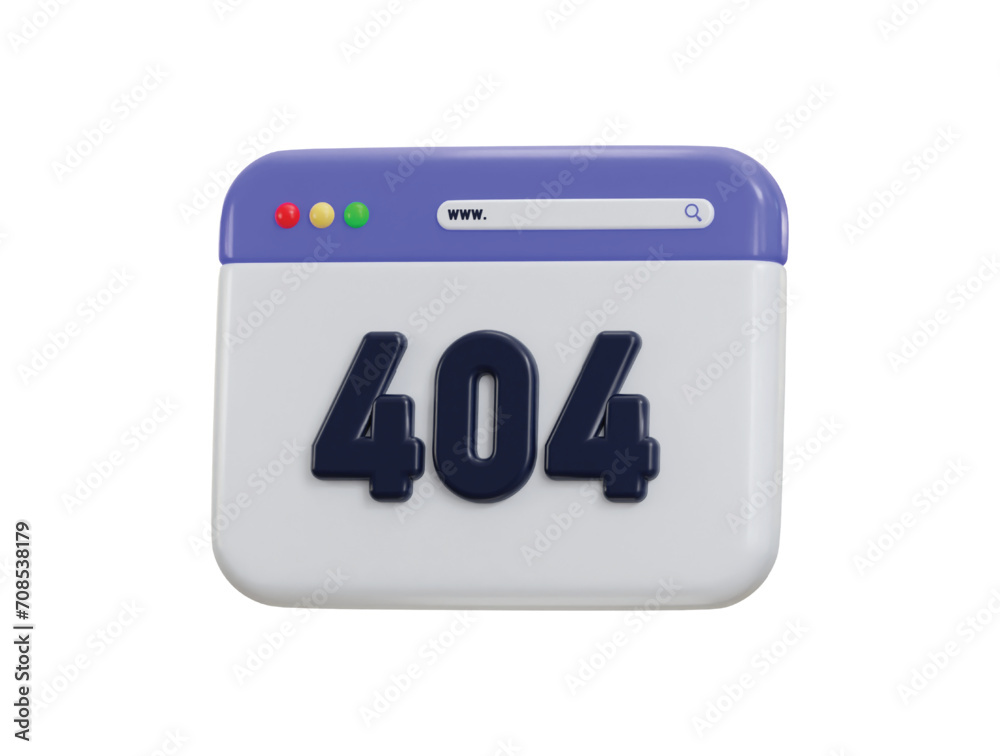 Error 404 not found icon 3d rendering illustration Error 404 not found icon 3d rendering illustration