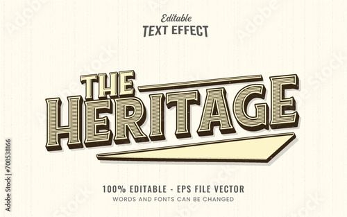 Vintage editable text effect free vector