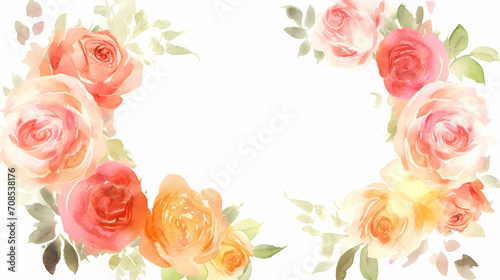 Empty floral frame with copy space for greeting card or invitation design © Derby