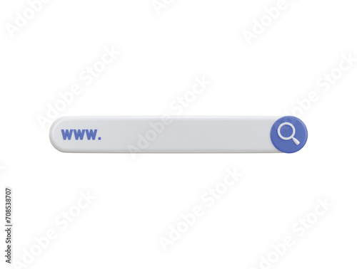 3d search bar icon 3d illustration