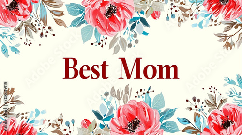 copy space, mother s day card, floral background with text 
