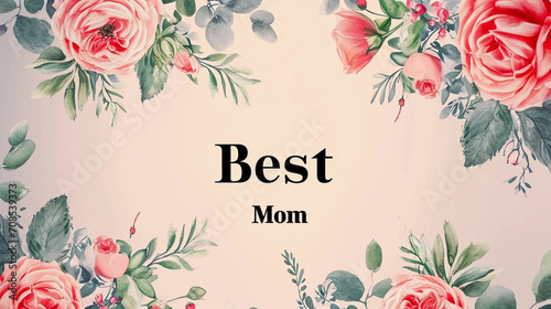 copy space, mother s day card, floral background with text 
