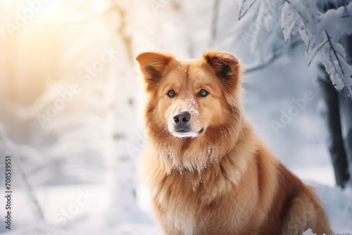 adorable dog in the snow