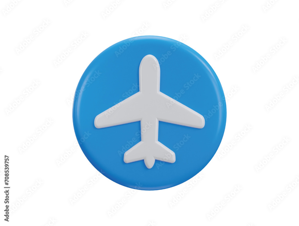 3d airplane icon illustration