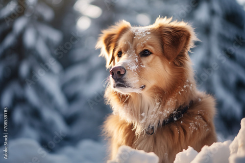 adorable dog in the snow