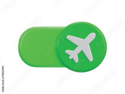 3d toggle icon for airplane mode active icon vector illustration 