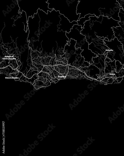 Funchal Portugal Map, Detailed Dark Map of Funchal Portugal