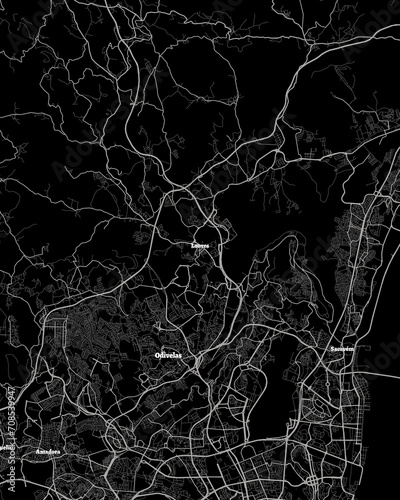 Loures Portugal Map, Detailed Dark Map of Loures Portugal photo