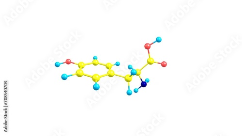 Tyrosine molecule rotating video Full HD