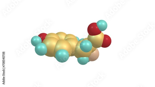 Tyrosine molecule rotating video Full HD