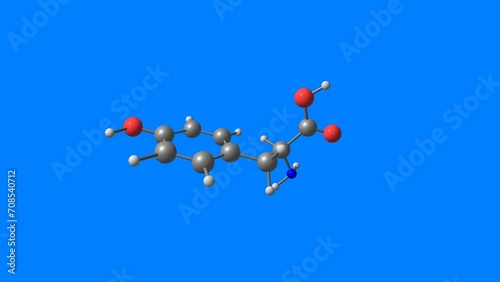 Tyrosine molecule rotating video Full HD