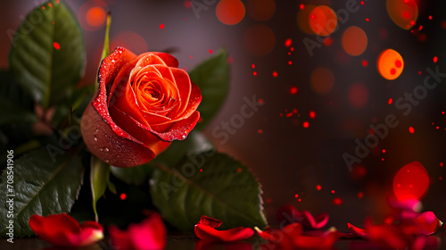 One rose sparkle design