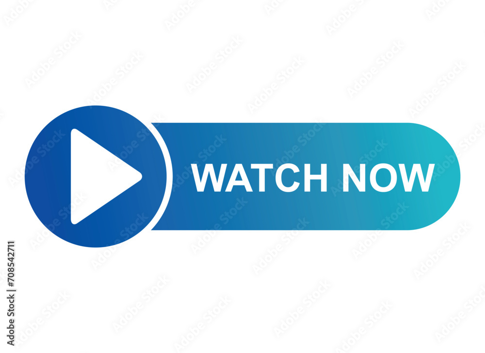 Watch now icon, website online button player symbol, play video vector illustration