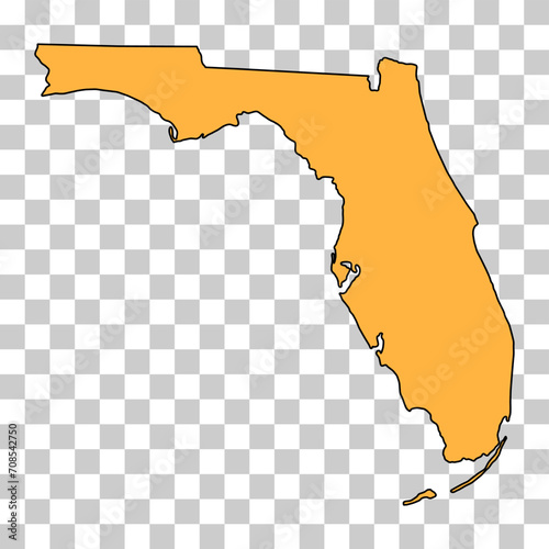 Florida map shape, united states of america. Flat concept icon symbol vector illustration