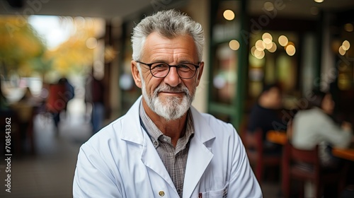 Photo of an experienced doctor, without background, or hospital.