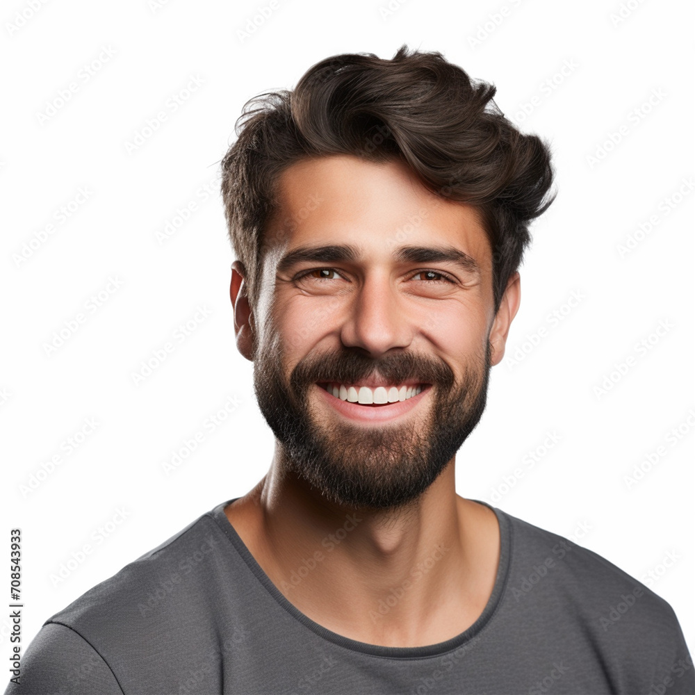 Studio portrait of a man smiling with a modern haircut. Advertisement for dental, business, studio, etc. Studio portrait of a man smiling with a modern haircut. Advertisement for dental, business, studio, etc.