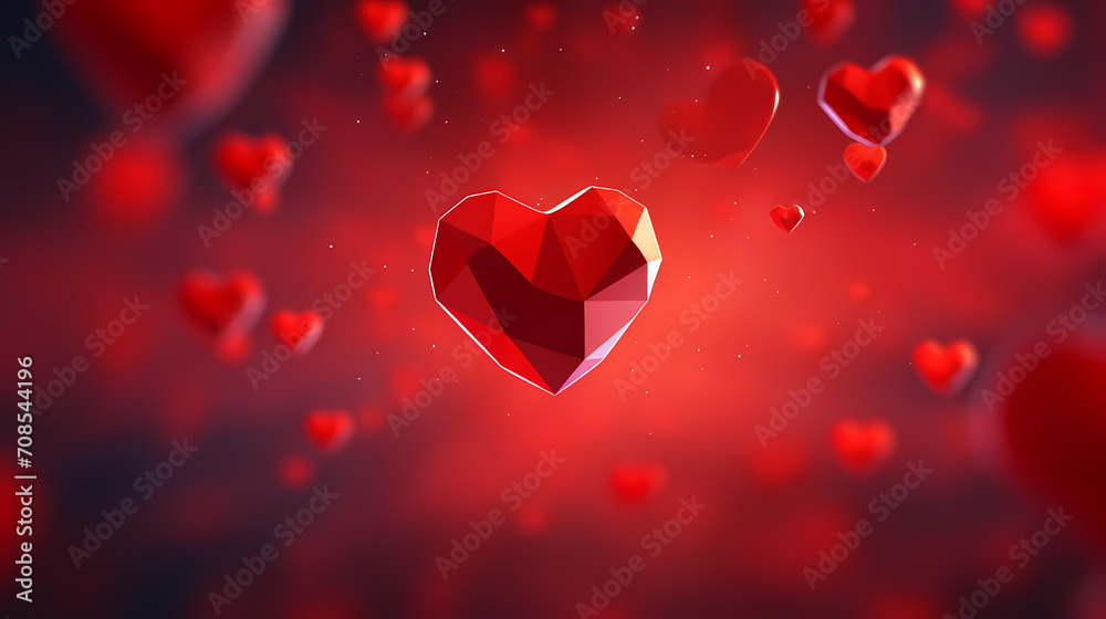 Vibrant Valentine's Day background with red hearts Vibrant Valentine's Day background with red hearts
