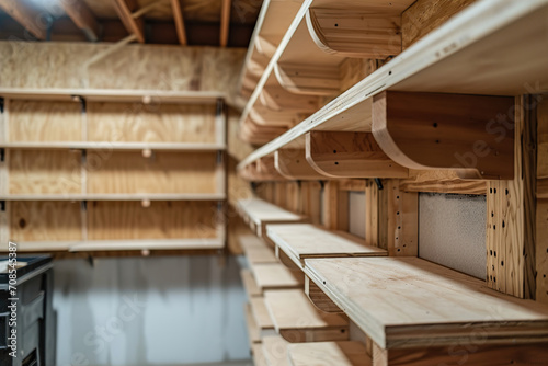 Progress shots of building custom shelves or storage units. © Degimages