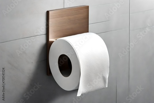 A unique and stylish toilet paper holder, showcasing a blend of functionality and design aesthetics.