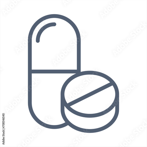 Medicine pills icon vector graphic illustration.Capsule vector icon, medicine icon