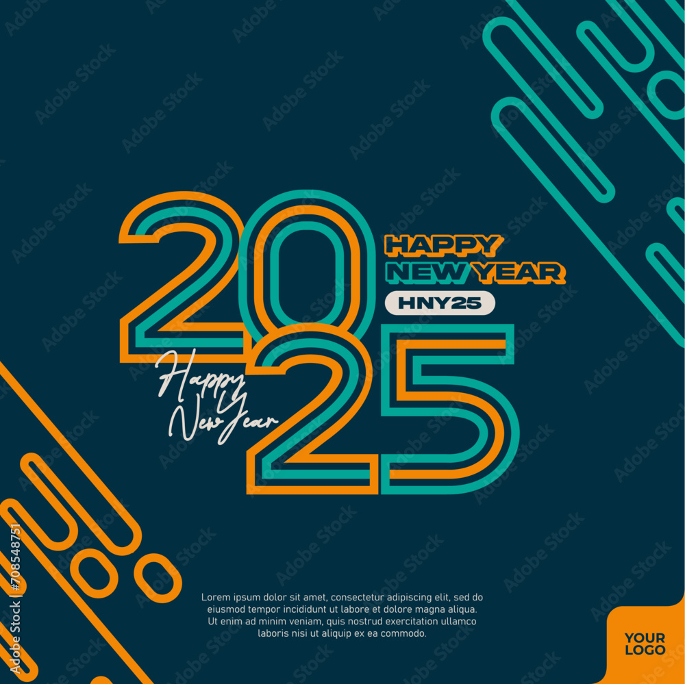 Abstract colorful Happy New Year 2025. Abstract colorful Happy New Year 2025.