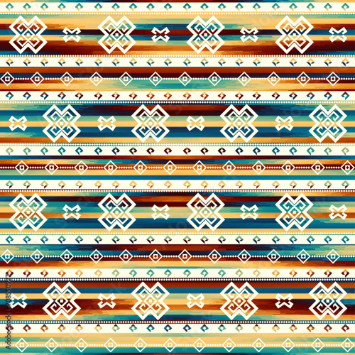 Abstract seamless pattern. Grunge abstract grunge vintage pattern. Tribal aztec style. Vector image.
