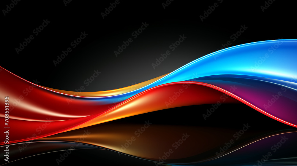 Fototapeta premium abstract colorful glowing wavy perspective with fractals and curves background 16:9 widescreen wallpapers