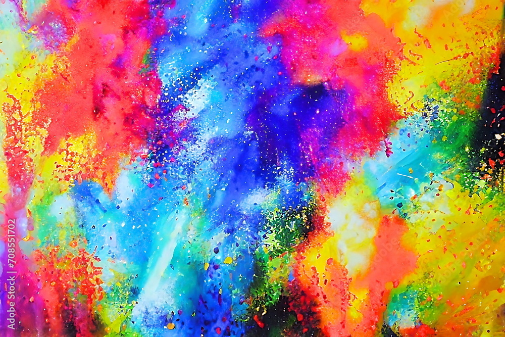 Fototapeta premium AI generated canvas exploding in colors.