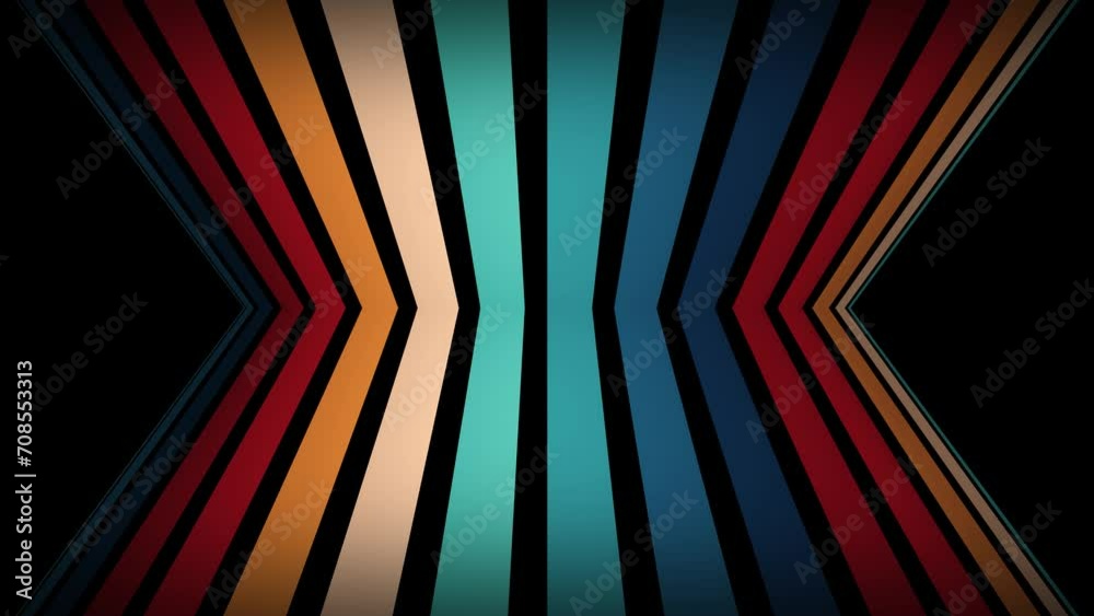 Vintage Striped Backgrounds, Retro podium or stage, Colors from the 1970s 1980s, 70s, 80s, 90s. retro vintage 70s style stripes background lines footage. Podium eighties style design. Loop animation