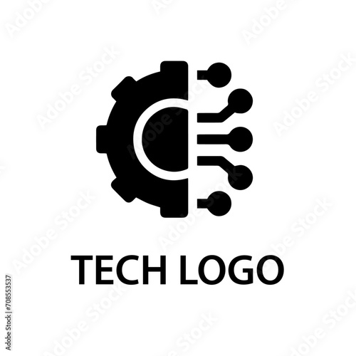 Abstract digital techie logo icon vector template on white background